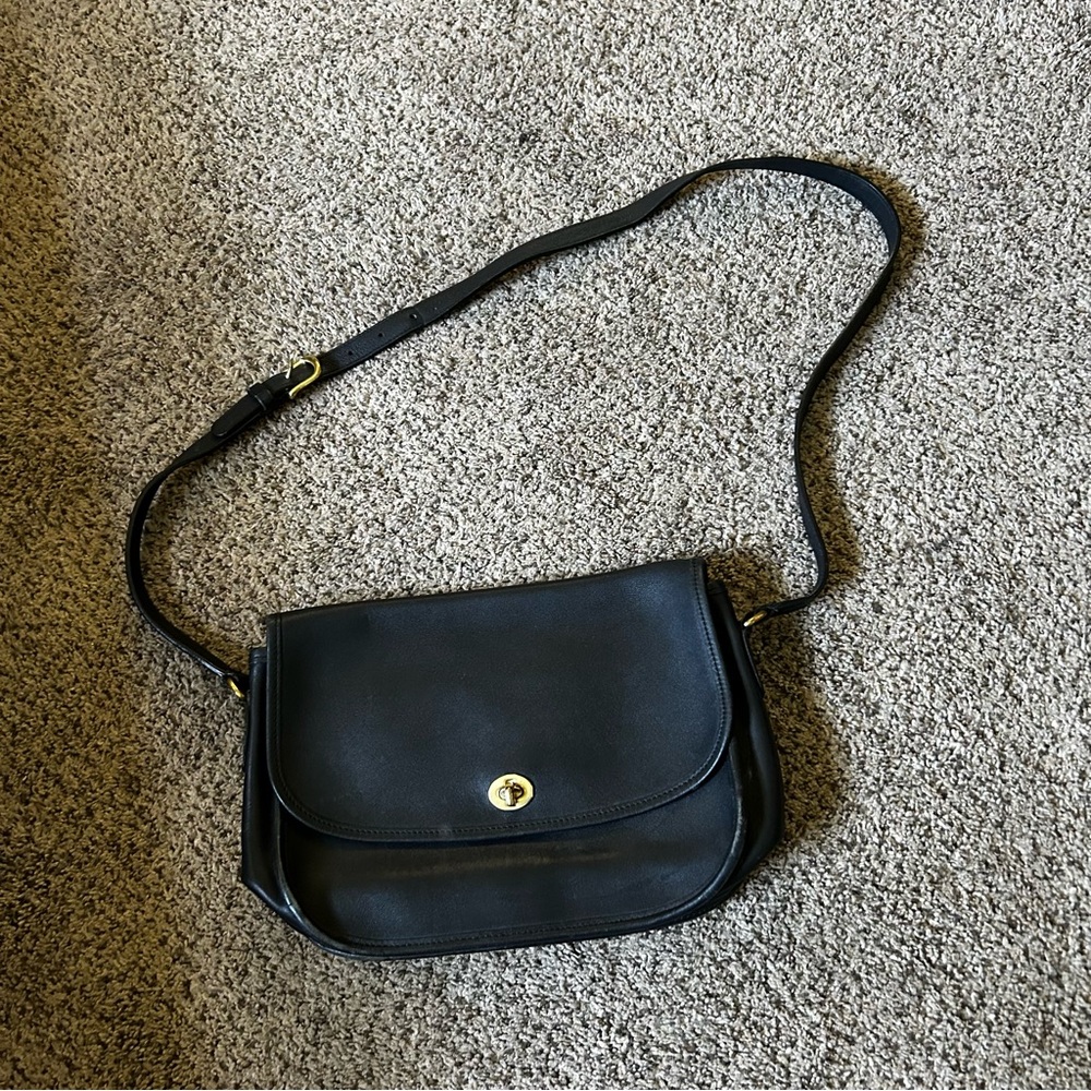 Coach Black Crossbody Bag with Gold Hardware vintage city bag